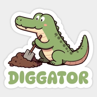 Diggator The Dictator Alligator Sticker